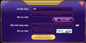 Hoàn thiện thông tin đăng ký 68 game bài vào biểu mẫu theo yêu cầu